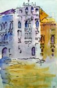 ARTHUR GIARDELLI watercolour - Venetian canal building and reflection, monogrammed, 28 x 19cms