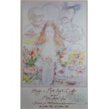 ANDREW VICARI colour print - entitled 'Homage au Maitre Auguste Escoffier', with dedication from the