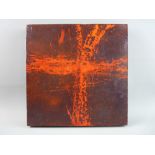 SONJA BENSKIN MESHER acrylic on boxed canvas - abstract 'The Cross', signed and entitled verso on