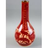 A PILKINGTON'S LANCASTRIAN BOTTLE VASE by Charles Cundall, no. 2364, red ground with columns of
