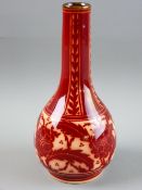 A PILKINGTON'S LANCASTRIAN BOTTLE VASE by Charles Cundall, no. 2364, red ground with columns of