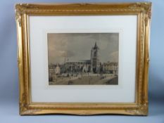 ARTHUR EDWARD DAVIES mixed media - finely executed scene of St Peter Mancroft Church, Norwich,