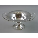 A SILVER TWIN HANDLED TAZZA, 18 cms diameter top, 11.5 cms high, Sheffield 1904, 11 troy ozs