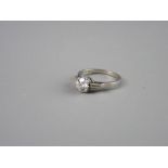 A PLATINUM & DIAMOND SOLITAIRE DRESS RING, visual estimate of diamond 0.7 carat, size 'I', 3 grms