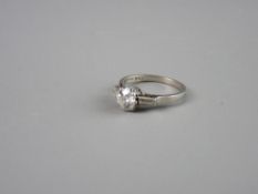 A PLATINUM & DIAMOND SOLITAIRE DRESS RING, visual estimate of diamond 0.7 carat, size 'I', 3 grms