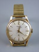 A GENT'S ALLENBY SEVENTEEN JEWEL CIRCULAR DIAL NINE CARAT GOLD ENCASED WRISTWATCH by Helsa with