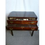 A PRESTONS LTD, BOLTON TWO DRAWER CUTLERY CANTEEN TABLE, near complete A1 marked contents with