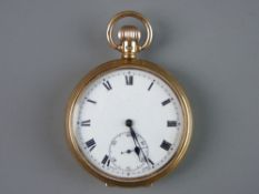 A NINE CARAT GOLD & PART CHROME ENCASED DENNISON STAR GENT'S POCKET WATCH, the back and winder being