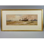 THOMAS BUSH HARDY watercolour - three master and other shipping possibly off Dover, signed and dated