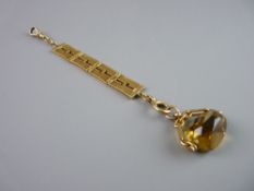 A NINE CARAT GOLD FOUR BAR GRECIAN KEY STYLE PENDANT (some distortion to the outer bars) together