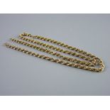 A NINE CARAT GOLD TWIST CHAIN requiring link repair, 45 cms long, 4.9 grms