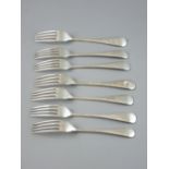 A PARCEL OF SEVEN SILVER DESSERT FORKS, three Sheffield 1900, three Sheffield 1902 and one London