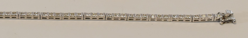 AN 18K WHITE GOLD & DIAMOND TENNIS BRACELET & SIMILAR RING, 14.1gms total - Image 3 of 3