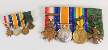 A WORLD WAR I MEDAL GROUP TO CAPT / BT MAJOR / MAJOR E S VICARY together with conforming miniatures,