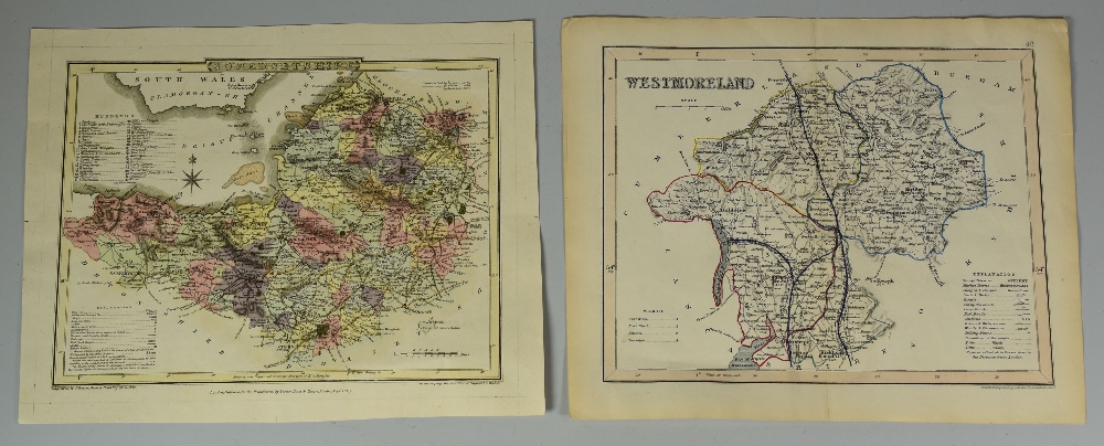 JOHN CARY coloured map of 'England', 37 x 30cms together with similar maps (not Cary) of '