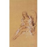 SIR WILLIAM RUSSELL FLINT RA limited edition (662/850) print - seated nude, 37 x 22cms together with