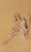 SIR WILLIAM RUSSELL FLINT RA limited edition (662/850) print - seated nude, 37 x 22cms together with