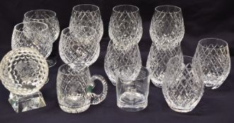 A QUANTITY OF CONTEMPORARY CUT GLASS including 'Welsh Royal Crystal' items and commemorative