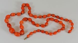 AN CARNELIAN BEAD NECKLACE 53gms