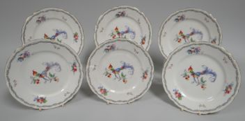 PART SET OF SIX SHELLEY 'VERSAILLES' TEA-PLATES