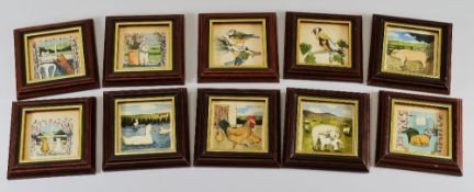 HELEN LUSH (Cardiff artist) a set of ten miniature watercolours - of farm-house scenes with domestic