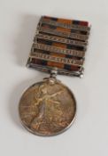 AN IMPERIAL YEOMANRY BOER WAR MEDAL with five bars, inscribed '32127 Pte.......59th Coy IMP: YEO'