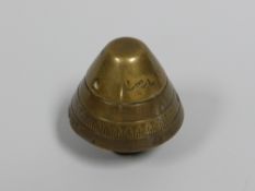 A TURKISH WW1 BRASS SHELL FUSE, 5.75cms high