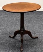 A NINETEENTH CENTURY CIRCULAR TOPPED TRIPOD TABLE