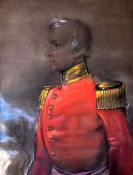 J M ROGERS pastel on paper - three-quarter portrait of an officer in regimental tunic, entitled to