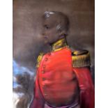 J M ROGERS pastel on paper - three-quarter portrait of an officer in regimental tunic, entitled to