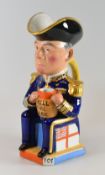 A WILKINSON TOBY JUG OF ADMIRAL JELLICOE DESIGNED BY SIR FRANCIS CARRUTHERS commemorating WWI and