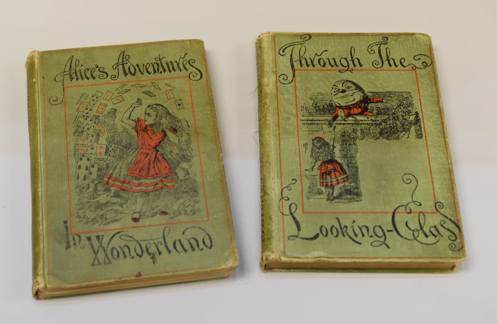 TWO MACMILLAN & CO 'PEOPLE'S EDITION' LEWIS CARROL VOLUMES being 'Alice's Adventures in