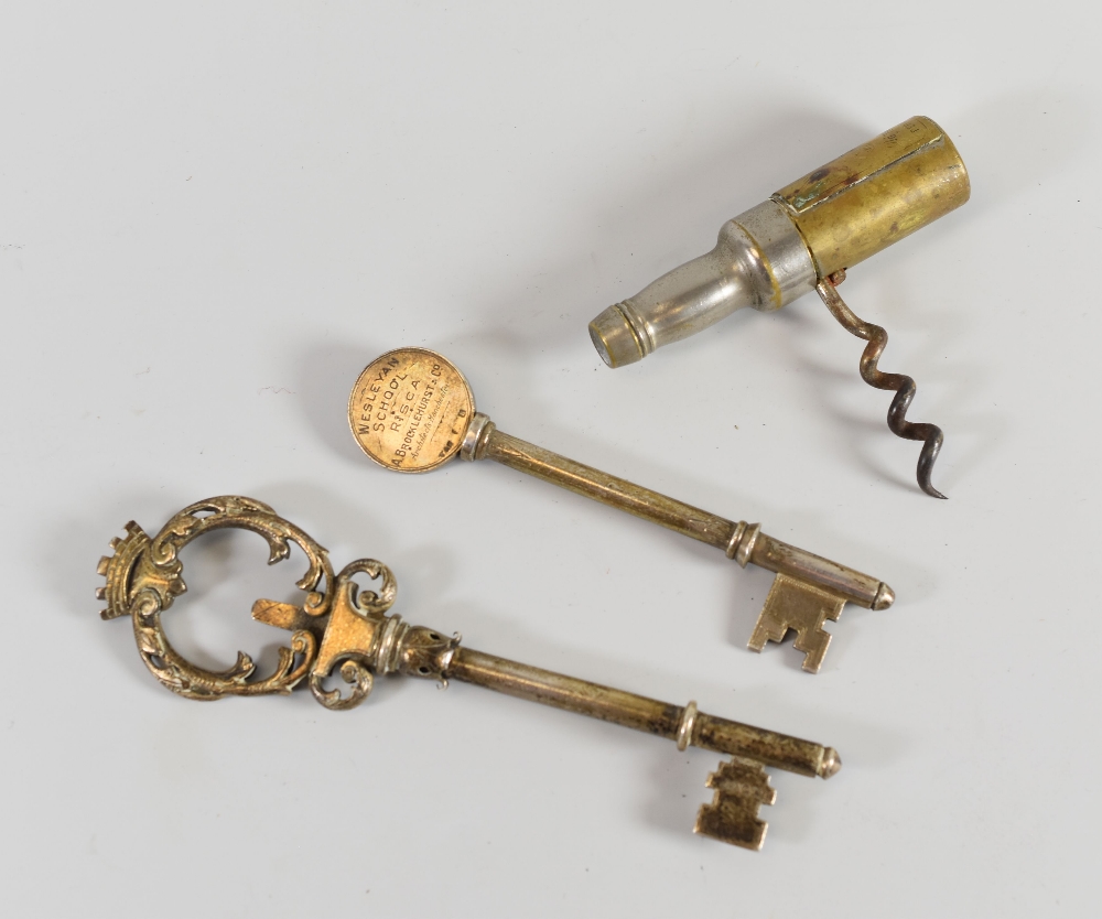 TWO SILVER PRESENTATION KEYS, both Birmingham 1926, 2.4ozs together with a novelty Dewars whisky - Image 2 of 2