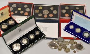 SIX CASED SETS OF COINAGE comprising 1990, 1992 Royal Mint proof set, Royal Mint 1994 50 pence two-