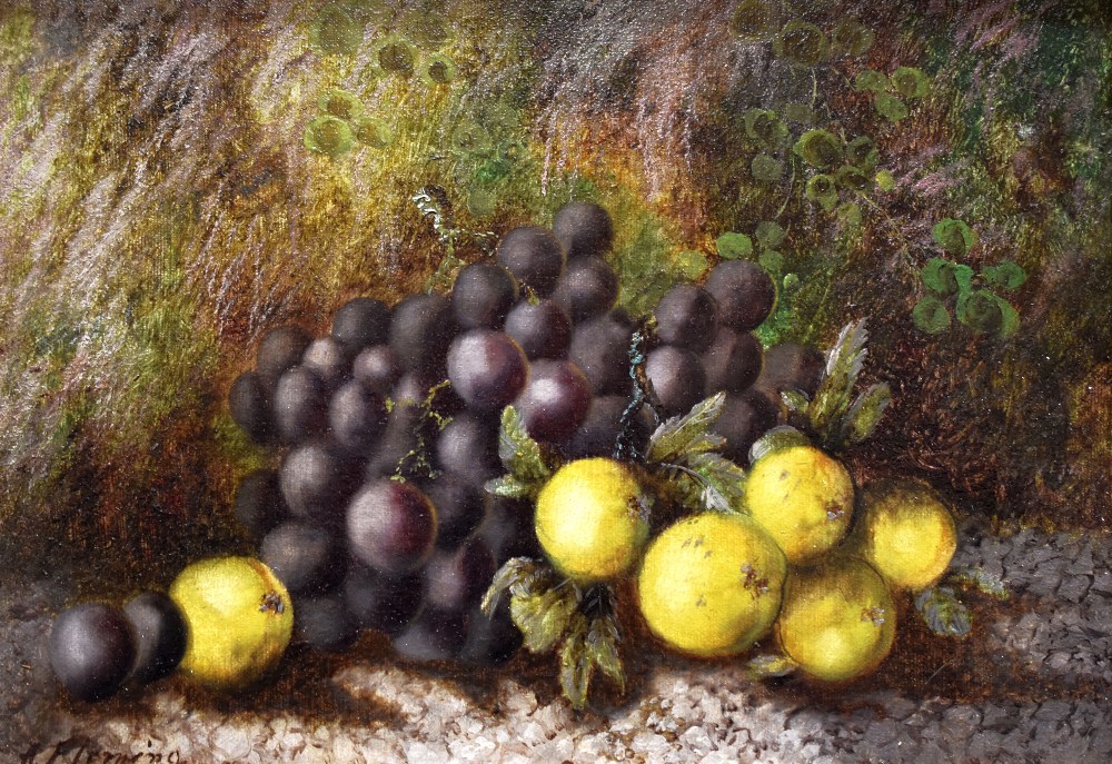 ALICE FLEMING oil on canvas, a pair - still life of fruit, signed, 24 x 35cms