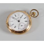 A 14K YELLOW GOLD SWISS OPEN-FACE POCKET-WATCH BY 'TIMING & REPEATING WATCH CO' being a rare