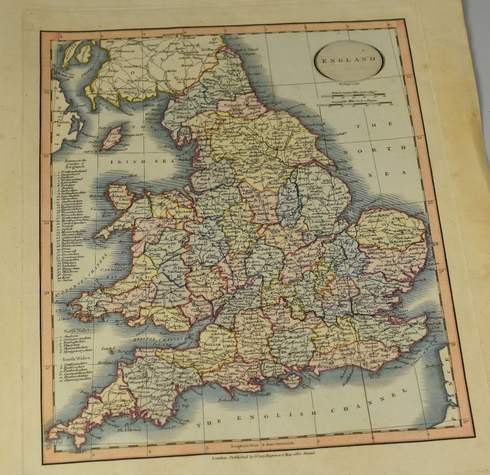 JOHN CARY coloured map of 'England', 37 x 30cms together with similar maps (not Cary) of ' - Image 2 of 2