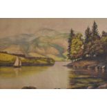 CHARLES W R LEE coloured etchings, a pair - entitled 'Ullswater' and 'Loch Katrine', signed, 19 x