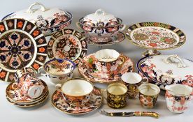 A MIXED PARCEL OF DERBY POTTERY & PORCELAIN from various periods and including a set of three