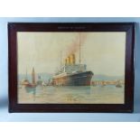 NORMAN WILKINSON coloured print - of the Canadian Pacific 'Empress of Canada' with numerous boats in