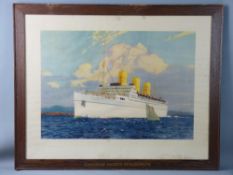 NORMAN WILKINSON coloured print - of the Canadian Pacific 'Empress of Britain', 70 x 90 cms