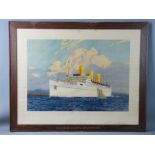 NORMAN WILKINSON coloured print - of the Canadian Pacific 'Empress of Britain', 70 x 90 cms