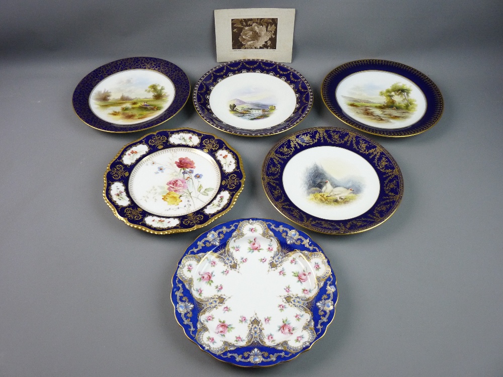 AN ATTRACTIVE PARCEL OF SIX ROYAL WORCESTER (FOUR) & GRAINGER WORCESTER (TWO) DISPLAY PLATES,