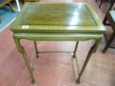 A CHINESE ROSEWOOD SIDE TABLE, the rectangular top over a shaped frieze, shaped supports and