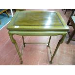 A CHINESE ROSEWOOD SIDE TABLE, the rectangular top over a shaped frieze, shaped supports and