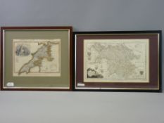 LANGLEY & BELCH tinted map 1818 - 'Langley's New Map of Carnarvonshire', 20 x 26 cms and ALEX HOGG &