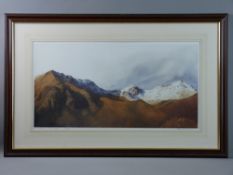 ROB PIERCY limited edition (164/500) print - entitled 'Yr Wyddfa a Crib Goch', 33 x 64 cms