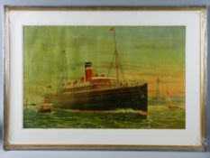 OILIOGRAPH - Allan Line Royal Mail Twin Screw Steamers 'Bavarian' and 'Tunisian'. Turner & Dunnett