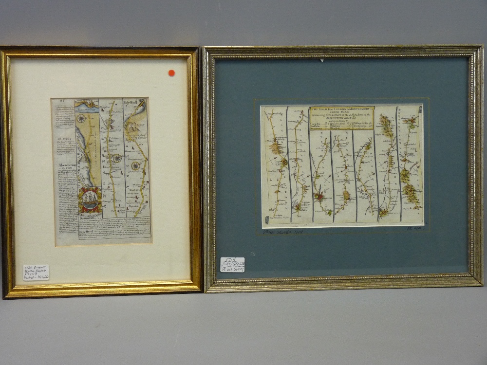 OWEN & BOWEN coloured and tinted road map 1720, plates 57 & 58 - 'Northop to Holyhead', 18 x 12 cms,