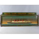 A HALF SHIP COLLAGE of the Aquitania in a frame entitled to the top 'Bristol Steam Navigation